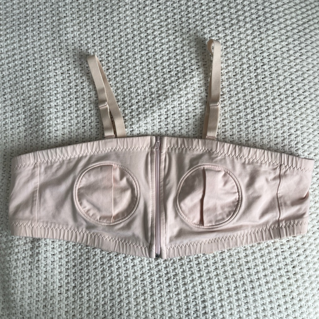 Breast Pump Nursing Strapless Post-Surgery Bra Front Zip Hands Free Adjustable